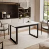 ARTON II ausziehbarer Tisch 140 cm Weiß, Schwarzmetall Produktbild-Vorschau 1