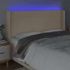The Living Store LED Kopfteil Creme 183x16x118/128 cm Stoff Produktbild-Vorschau 4