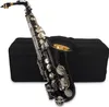 Schwarzes Eb-Altsaxophon, Saxophon-Messingkorpus, weiße Produktbild-Vorschau 1