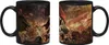 Two views of a black mug with a dark fantasy art print. Náhled obrázku produktu