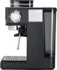 A black espresso machine with a water tank on the right and a bean hopper on top. Náhled obrázku produktu