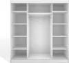 An empty white wardrobe with shelves and a hanging rail. Produktbild-Vorschau