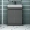 Waschtisch mit Unterschrank LORENZA 60cm Dunklegrau Produktbild-Vorschau 1