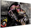 Italienischer Leinwand Leinwandbild - Pensive Monkey (1 Produktbild-Vorschau 1