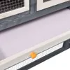 vidaXL Kaninchenstall Grau und Weiß 140x63x120 cm Tanne Produktbild-Vorschau 10