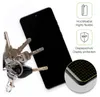 A smartphone screen protector is shown next to a set of keys, with marketing text and graphics on the right side. Produktbild-Vorschau