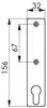 A technical drawing of a door escutcheon plate with dimensions. Produktbild-Vorschau