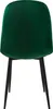 The back view of a dark green velvet dining chair with black metal legs. Náhľad obrázku produktu