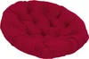 A round, tufted cushion in a deep red color, presented against a white background. Produktbild-Vorschau
