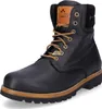 A black leather boot with brown laces and sole, shown from the side against a white background. Anteprima dell’immagine prodotto