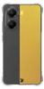 A phone case with a split design, half gray and half yellow, with a small black logo at the bottom. Produktbild-Vorschau