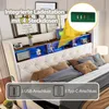 MODFU Lit Coffre Double 180x200 cm - Lit Capitonné en Tissu Voir les images du produit 7
