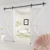 A modern living room with white barn doors. Produktbild-Vorschau