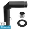 Raik Basic Rauchrohrbogen-Set 130mm schwarz 3-teilig - Produktbild-Vorschau 1