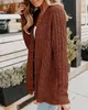 ASKSA Damen Strickjacke Langarm Grobstrick Cardigan Open Produktbild-Vorschau 3