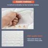 A close-up of a mattress with a hand pressing into it, and a separate image of the mattress fabric texture. Podgląd zdjęcia produktu
