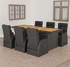 vidaXL 9-tlg. Garten-Essgruppe mit Kissen Poly Rattan Grau Produktbild-Vorschau 12