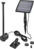 A solar-powered fountain pump kit with accessories, laid out on a white background. Produktbild-Vorschau