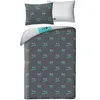 A bedding set including a duvet cover and a pillowcase, laid out flat. Produktbild-Vorschau