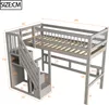 Łóżko z litego drewna Sweiko 90x200, schody z szafką, łóżko Podgląd zdjęcia produktu 4