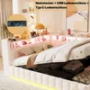 Gestoffeerd bed 140x200 cm, slaapbank met LED-verlichting, Productafbeelding-voorbeeld 4
