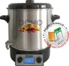 A stainless steel canning pot with a digital display and a jar lifter accessory. Podgląd zdjęcia produktu
