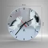 Wanduhr - Rund - Glasuhr - Kraniche kämpfen tanzen - Produktbild-Vorschau 3