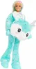A Barbie doll wearing a teal, glittery outfit and a plush unicorn headpiece. Voir les images du produit