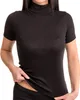 Damen T-Shirt Turtle Neck Blazershirt schwarz Produktbild-Vorschau