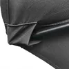 A close-up view of the dark gray fabric of a patio umbrella, showing how it is attached to a metal pole. Produktbild-Vorschau