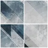 Wanduhr - Quadrat - Glasuhr - Blau Weiß Figuren - 40x40cm - Produktbild-Vorschau 8