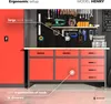 Werkbank Werktisch anthrazit-rot; Holzplatte 85x170x60 Produktbild-Vorschau 4
