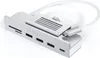 A silver Satechi USB-C hub is shown on a white background. Produktbild-Vorschau