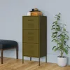 vidaXL Beistellschrank Olivgrün 42,5x35x101,5 cm Stahl Produktbild-Vorschau 2