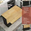 A kitchen island with a drop-leaf countertop is shown in a kitchen setting, with text overlays highlighting its features. Náhľad obrázku produktu