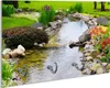 Wallario Schlüsselbrett aus Glas, Motiv: Blumen am Teich, Produktbild-Vorschau 1