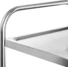 Close-up of a stainless steel trolley shelf and handle. Produktbild-Vorschau