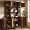 Merax Hochschrank Sideboard mit Rattan-Front, Vitrine mit Produktbild-Vorschau 5