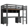 Lit mezzanine 90 x 200 cm en pin pour enfants, avec bureau Voir les images du produit 10