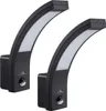 Two black LED wall lights with motion sensors are shown against a white background. Produktbild-Vorschau