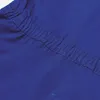 A close-up view of blue fabric with elastic gathering. Produktbild-Vorschau