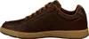 Side view of a brown leather sneaker. Voir les images du produit