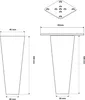 Technical drawings of furniture legs with dimensions. Náhľad obrázku produktu