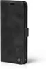 A black flip cover case for a smartphone is shown from the side against a white background. Produktbild-Vorschau