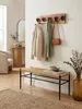 Wandgarderobe, Akazien-Massivholz & Metall, Naturkante. Produktbild-Vorschau 4
