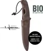 A knife with a sheath, with text overlays and branding. Produktbild-Vorschau