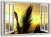 Leinwandbild fenster - palmen 60x40 cm Feeby gelb wandbild Produktbild-Vorschau 1