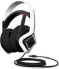 A white and black HP OMEN headset with a black cable and USB connector. Produktbild-Vorschau