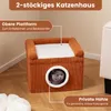 COSTWAY kattenhuis, inklapbaar, met sisal krabmat, zacht Productafbeelding-voorbeeld 4