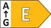An energy efficiency label with a scale from A to G and the letter E highlighted. Produktbild-Vorschau